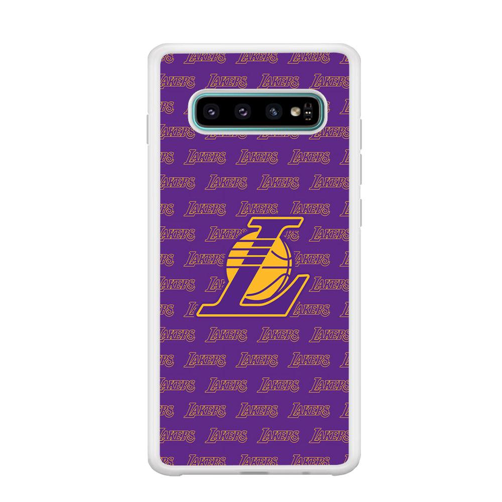 LA Lakers Neat Pattern Samsung Galaxy S10 Plus Case-Oxvistore