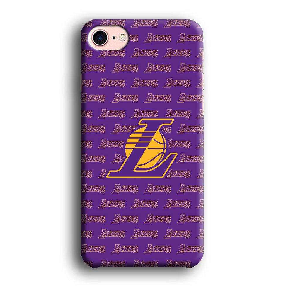 LA Lakers Neat Pattern iPhone 8 Case-Oxvistore