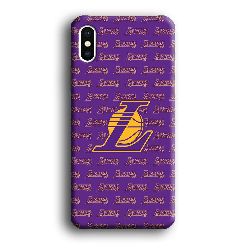 LA Lakers Neat Pattern iPhone X Case-Oxvistore