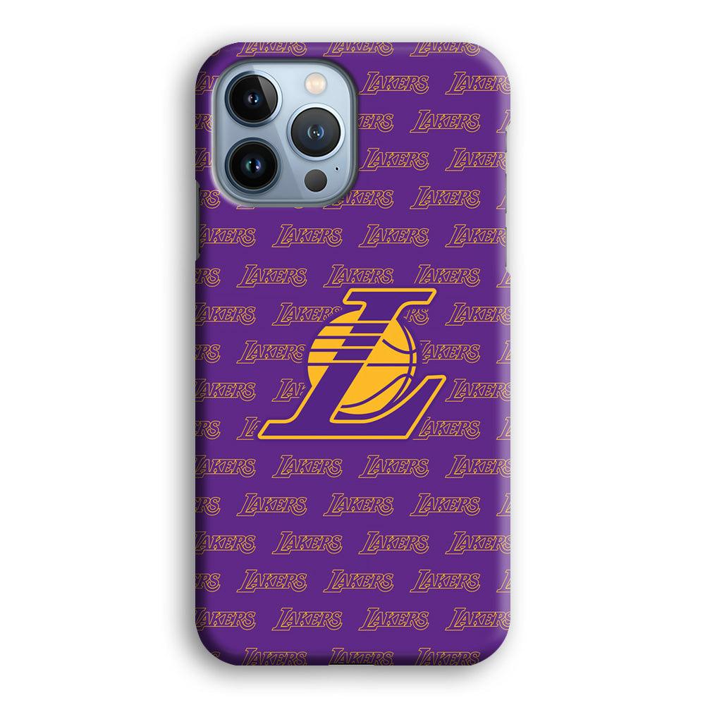 LA Lakers Neat Pattern iPhone 14 Pro Max Case-Oxvistore