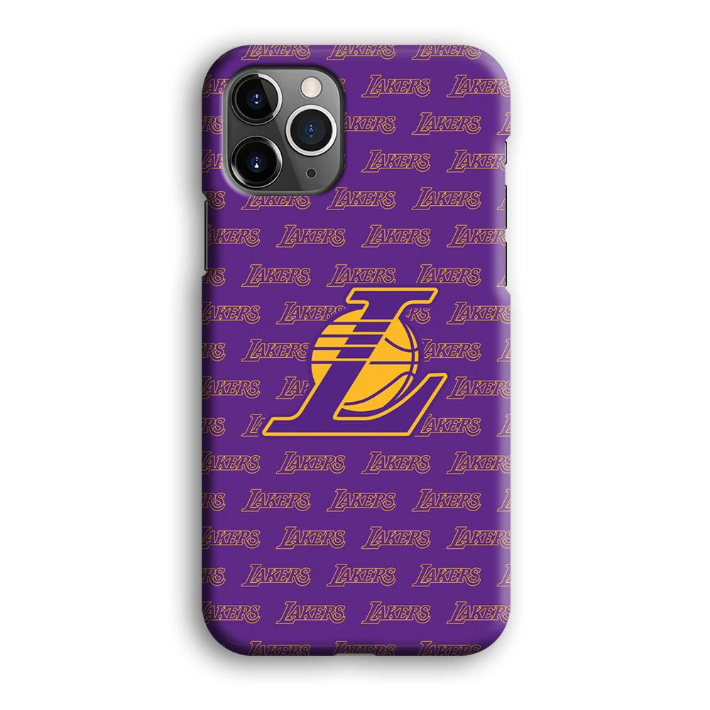 LA Lakers Neat Pattern iPhone 12 Pro Case-Oxvistore