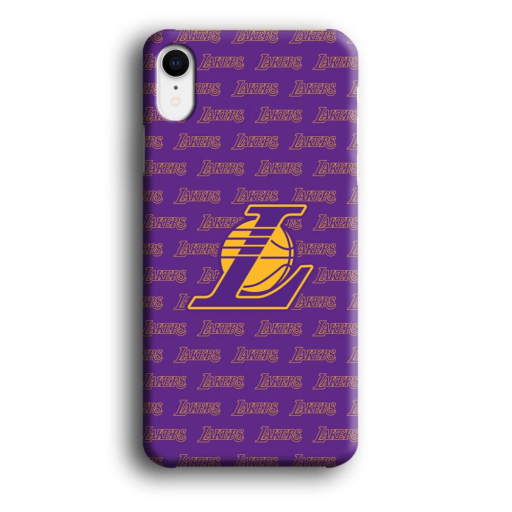 LA Lakers Neat Pattern iPhone XR Case-Oxvistore