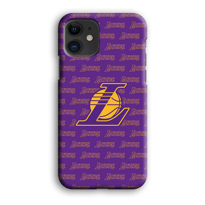 LA Lakers Neat Pattern iPhone 12 Case-Oxvistore