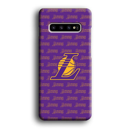 LA Lakers Neat Pattern Samsung Galaxy S10 Plus Case-Oxvistore