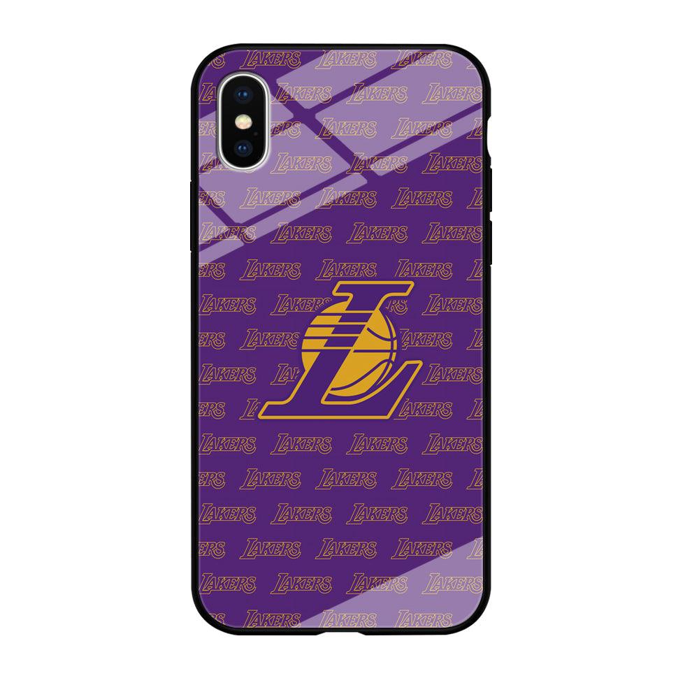 LA Lakers Neat Pattern iPhone X Case-Oxvistore