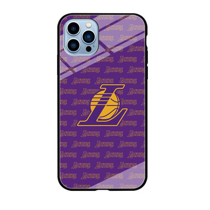 LA Lakers Neat Pattern iPhone 12 Pro Max Case-Oxvistore