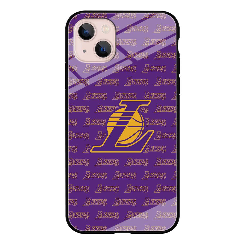 LA Lakers Neat Pattern iPhone 15 Plus Case-Oxvistore