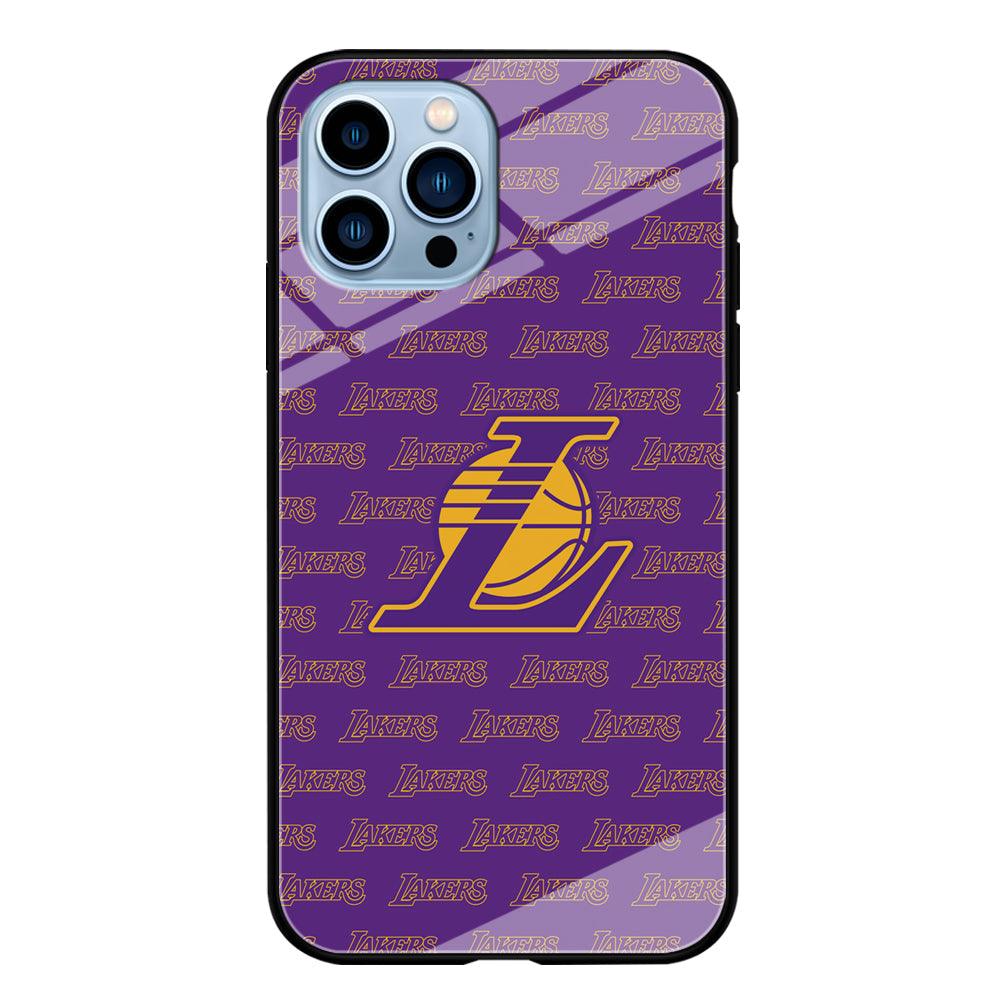 LA Lakers Neat Pattern iPhone 15 Pro Case-Oxvistore