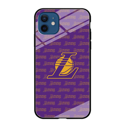 LA Lakers Neat Pattern iPhone 12 Case-Oxvistore