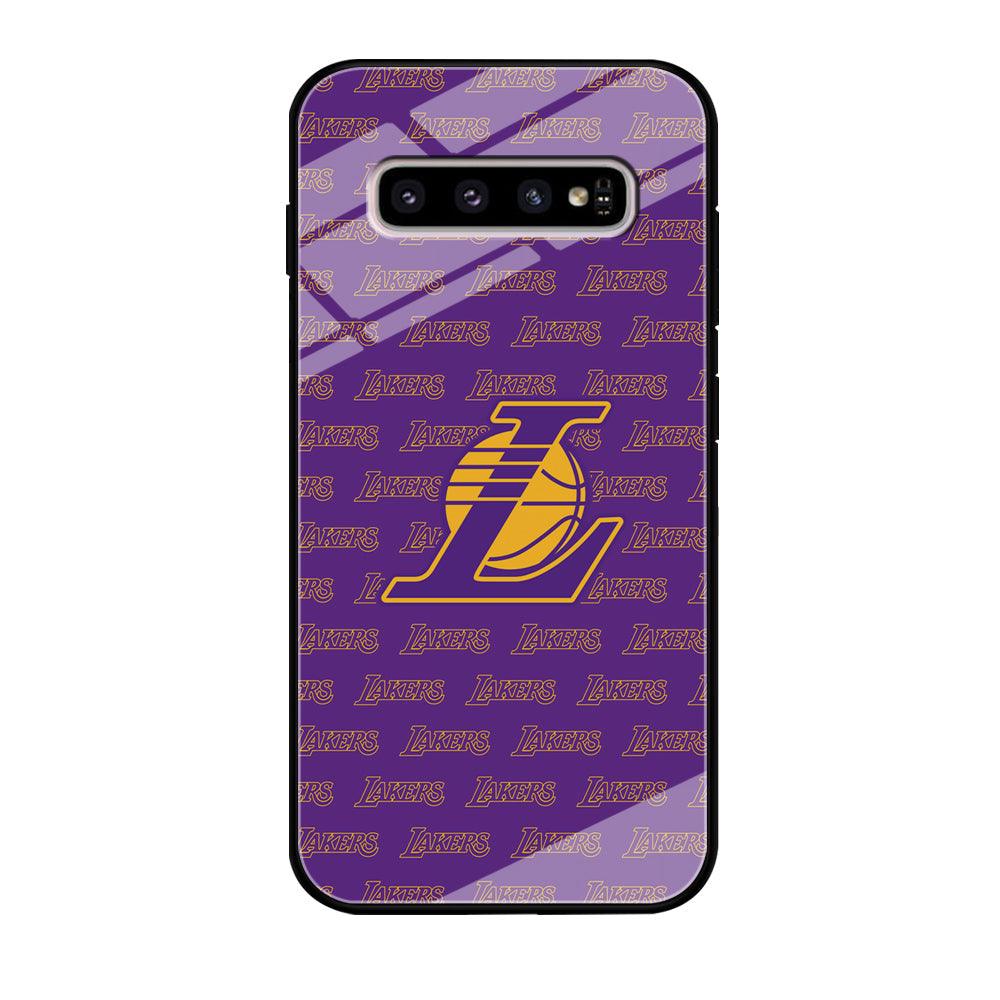 LA Lakers Neat Pattern Samsung Galaxy S10 Plus Case-Oxvistore