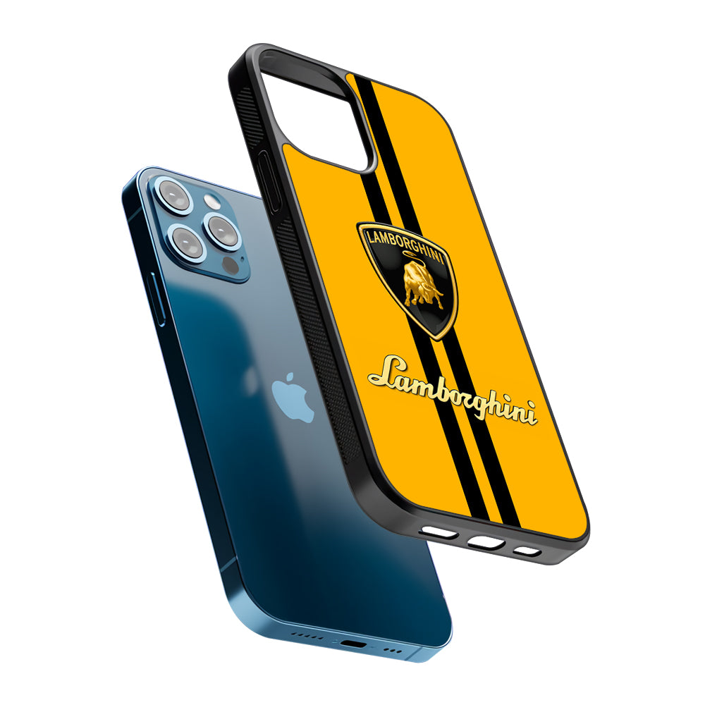 Lamborghini Logo Yellow 2D Rubber Phone Case-Oxvistore