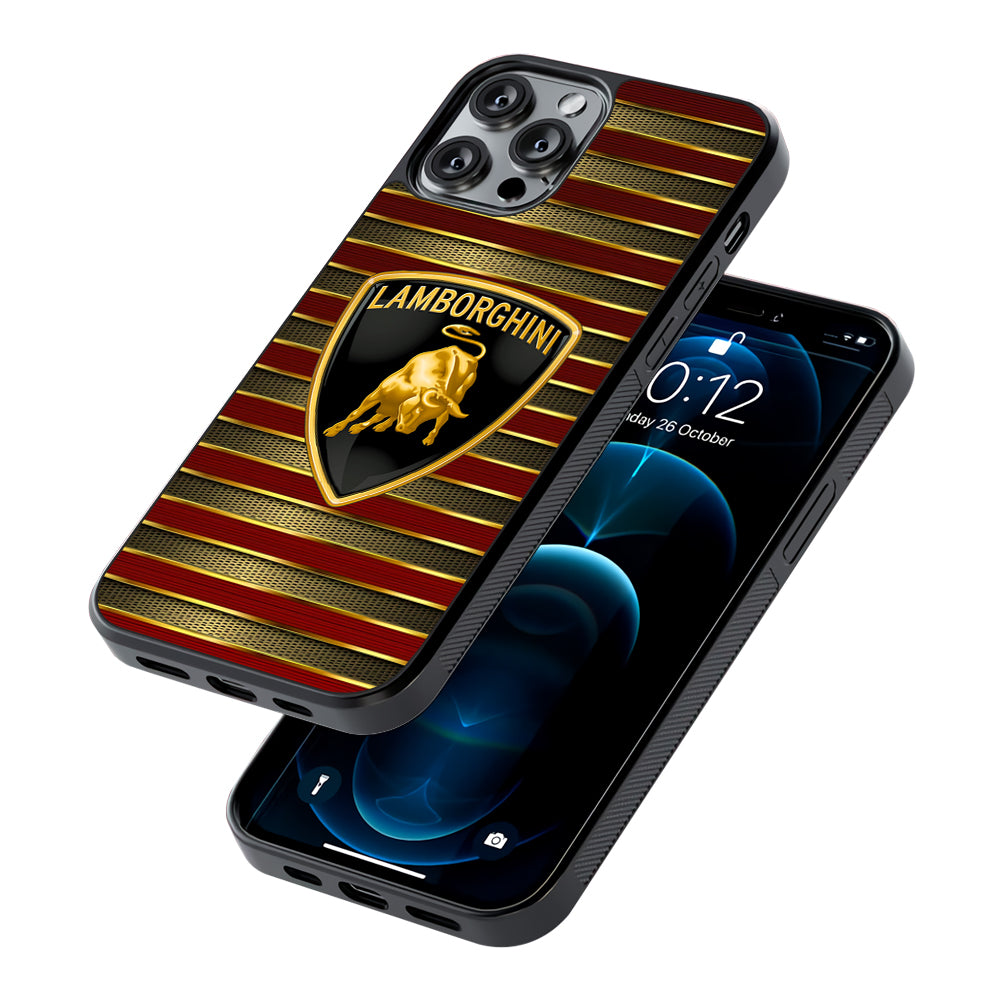Lamborghini Red Gold Luxury 2D Rubber Phone Case-Oxvistore