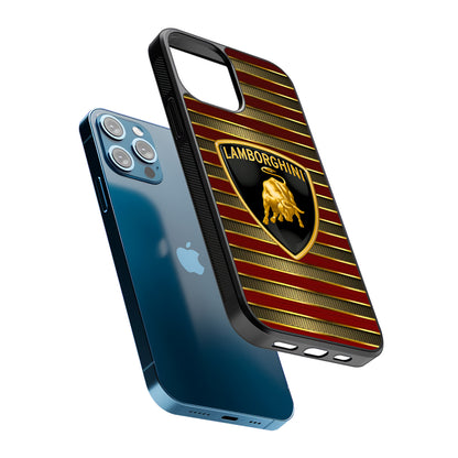 Lamborghini Red Gold Luxury 2D Rubber Phone Case-Oxvistore
