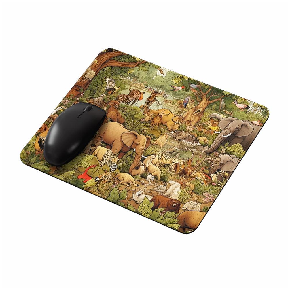 Large Jungle With Animals Mouse Pads-Oxvistore