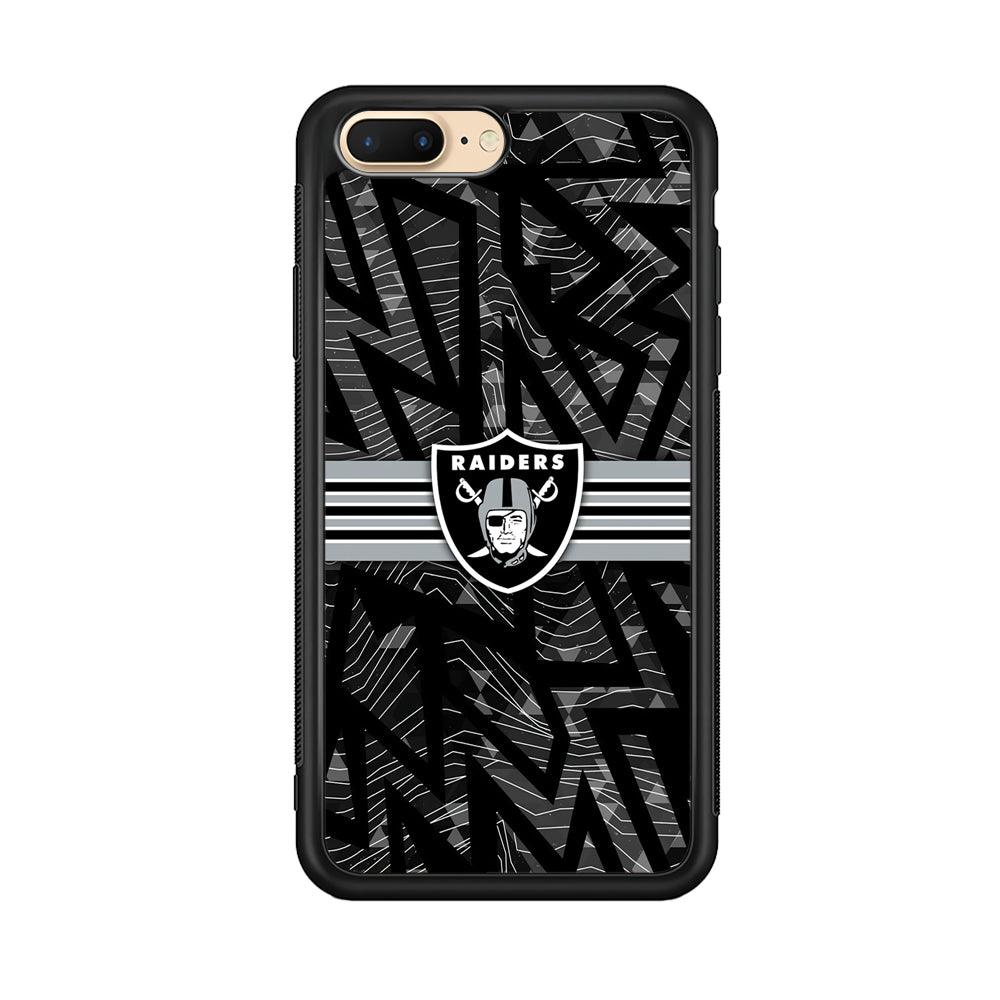 Las Vegas Raiders Raiders Black Shape Contour iPhone 7 Plus Case-Rubber Black (2D Case)-Oxvistore