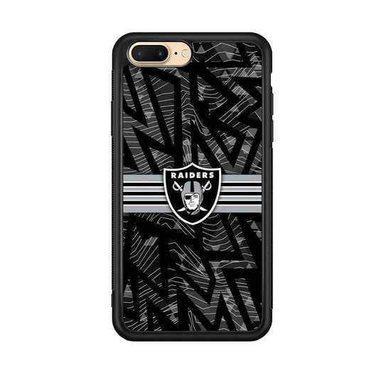 Las Vegas Raiders Raiders Black Shape Contour iPhone 7 Plus Case-Rubber Black (2D Case)-Oxvistore