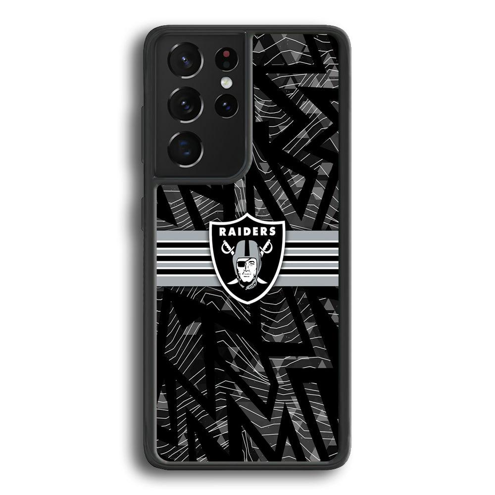 Las Vegas Raiders Raiders Black Shape Contour Samsung Galaxy S21 Ultra Case-Rubber Black (2D Case)-Oxvistore