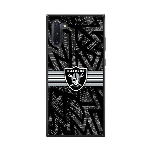 Las Vegas Raiders Raiders Black Shape Contour Samsung Galaxy Note 10 Case-Rubber Black (2D Case)-Oxvistore
