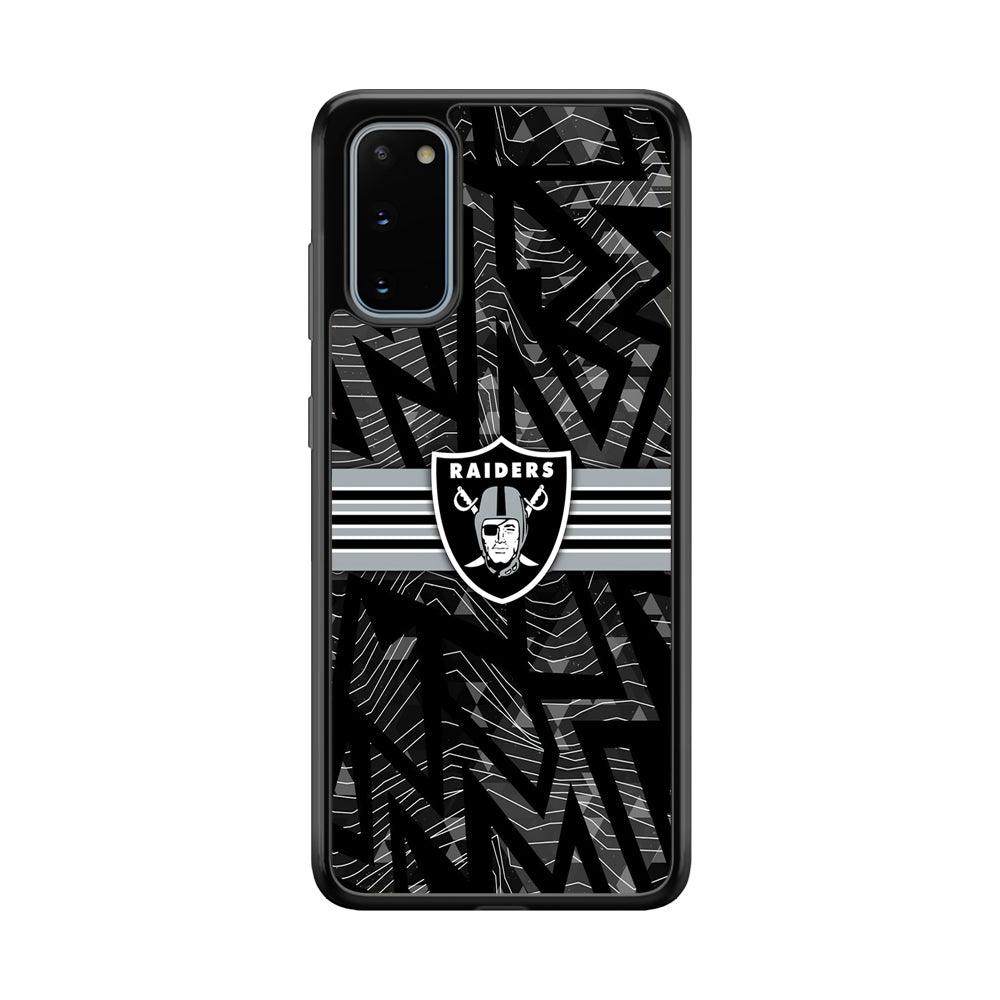 Las Vegas Raiders Raiders Black Shape Contour Samsung Galaxy S20 Case-Rubber Black (2D Case)-Oxvistore