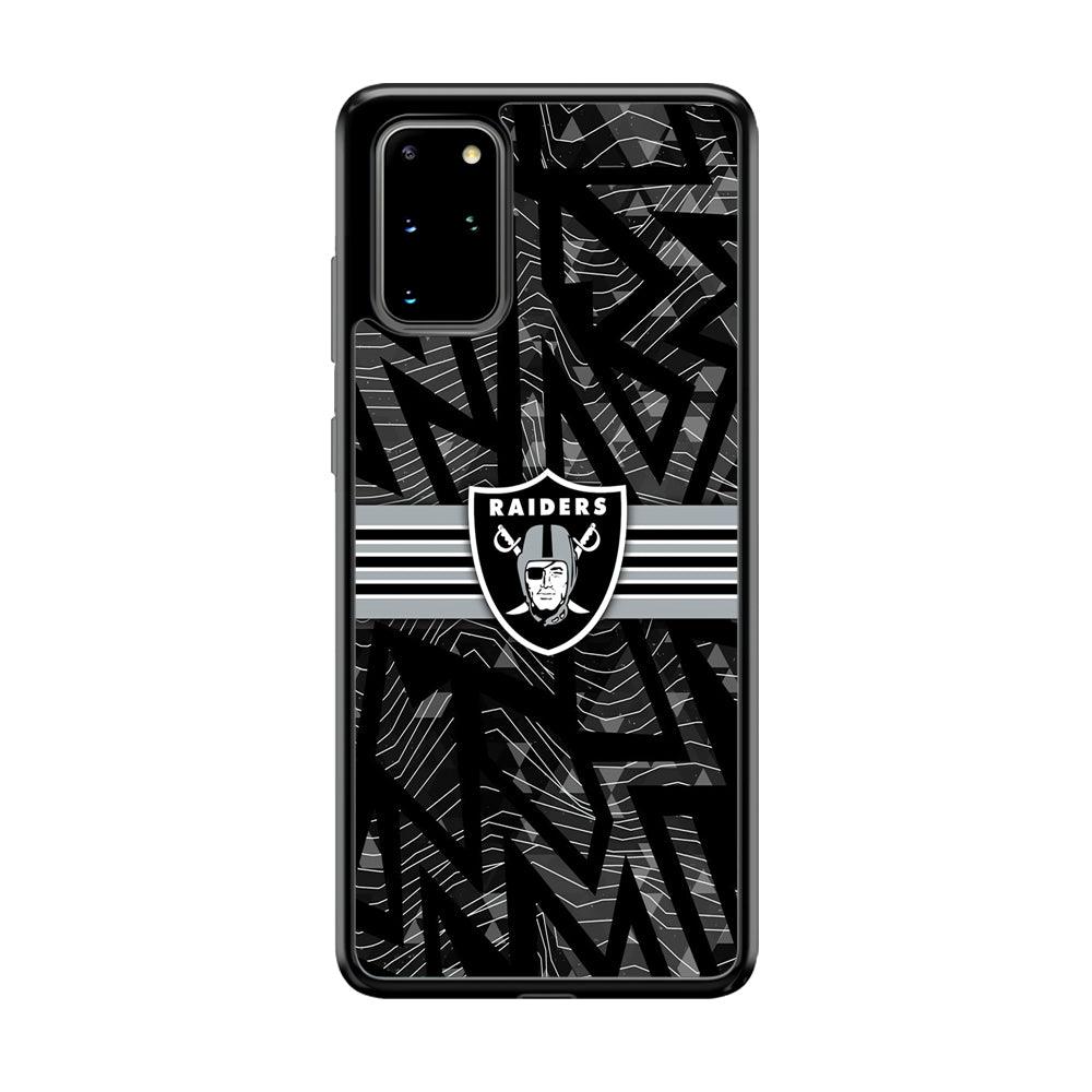 Las Vegas Raiders Raiders Black Shape Contour Samsung Galaxy S20 Plus Case-Rubber Black (2D Case)-Oxvistore