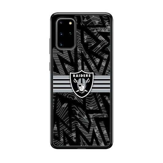 Las Vegas Raiders Raiders Black Shape Contour Samsung Galaxy S20 Plus Case-Rubber Black (2D Case)-Oxvistore