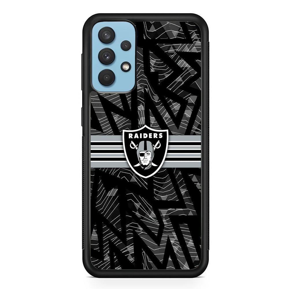Las Vegas Raiders Raiders Black Shape Contour Samsung Galaxy A32 Case-Rubber Black (2D Case)-Oxvistore