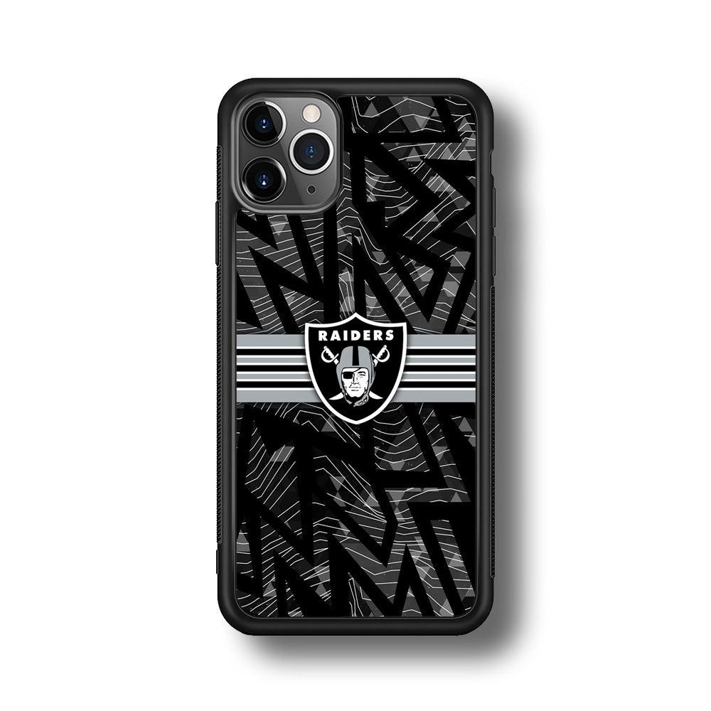 Las Vegas Raiders Raiders Black Shape Contour iPhone 11 Pro Max Case-Rubber Black (2D Case)-Oxvistore