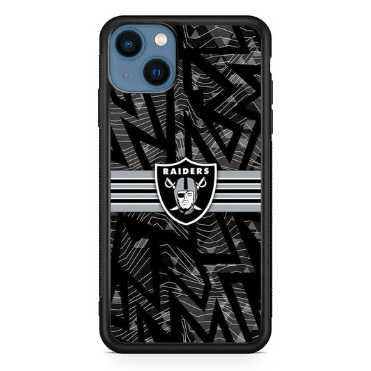 Las Vegas Raiders Raiders Black Shape Contour iPhone 15 Case-Rubber Black (2D Case)-Oxvistore