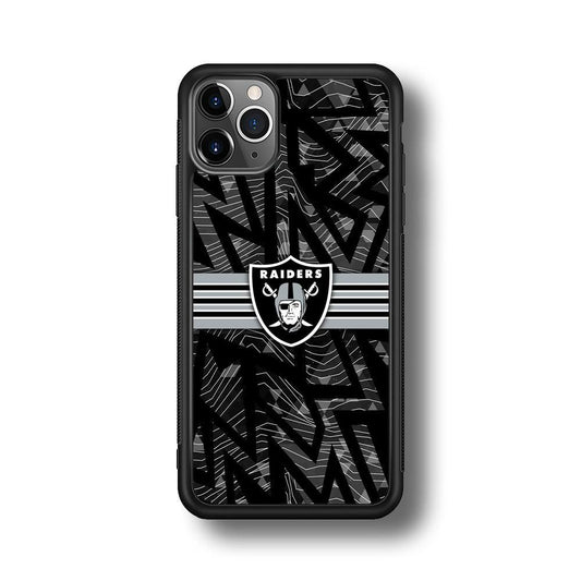 Las Vegas Raiders Raiders Black Shape Contour iPhone 11 Pro Case-Rubber Black (2D Case)-Oxvistore