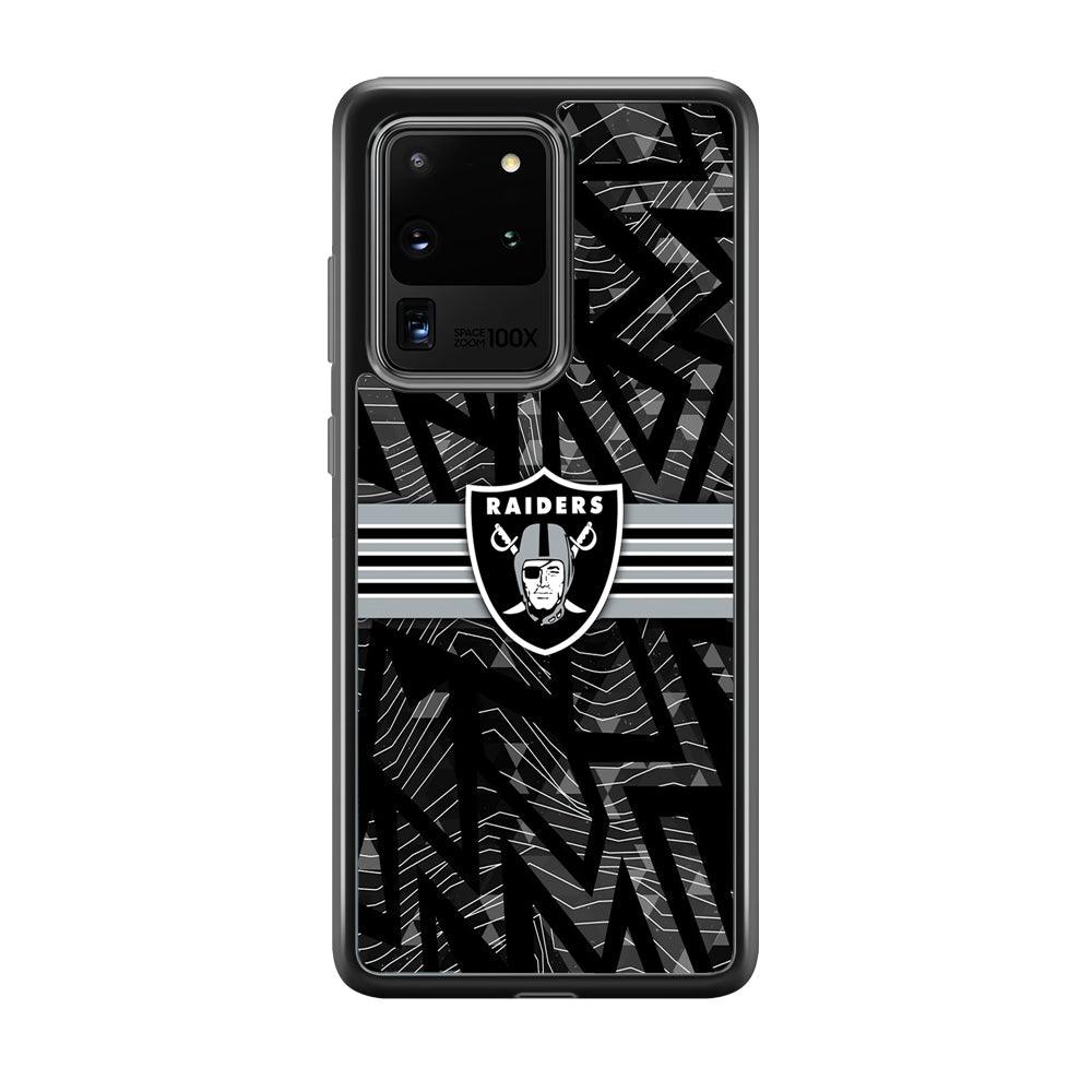 Las Vegas Raiders Raiders Black Shape Contour Samsung Galaxy S20 Ultra Case-Rubber Black (2D Case)-Oxvistore