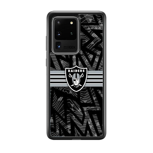 Las Vegas Raiders Raiders Black Shape Contour Samsung Galaxy S20 Ultra Case-Rubber Black (2D Case)-Oxvistore