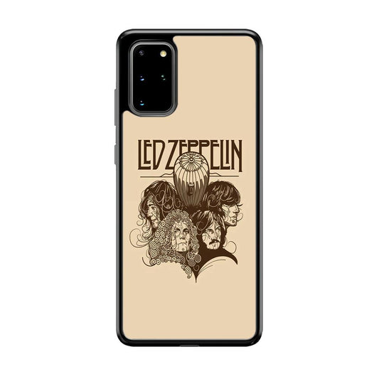 Led Zeppelin Face Art Poster Samsung Galaxy S20 Plus Case-Rubber Black (2D Case)-Oxvistore