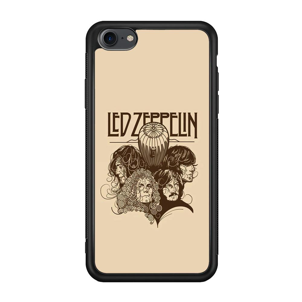 Led Zeppelin Face Art Poster iPhone 7 Case-Rubber Black (2D Case)-Oxvistore