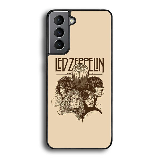 Led Zeppelin Face Art Poster Samsung Galaxy S22 Case-Rubber Black (2D Case)-Oxvistore