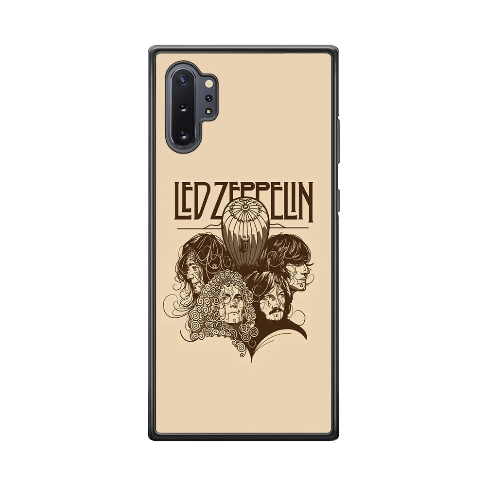 Led Zeppelin Face Art Poster Samsung Galaxy Note 10 Plus Case-Rubber Black (2D Case)-Oxvistore