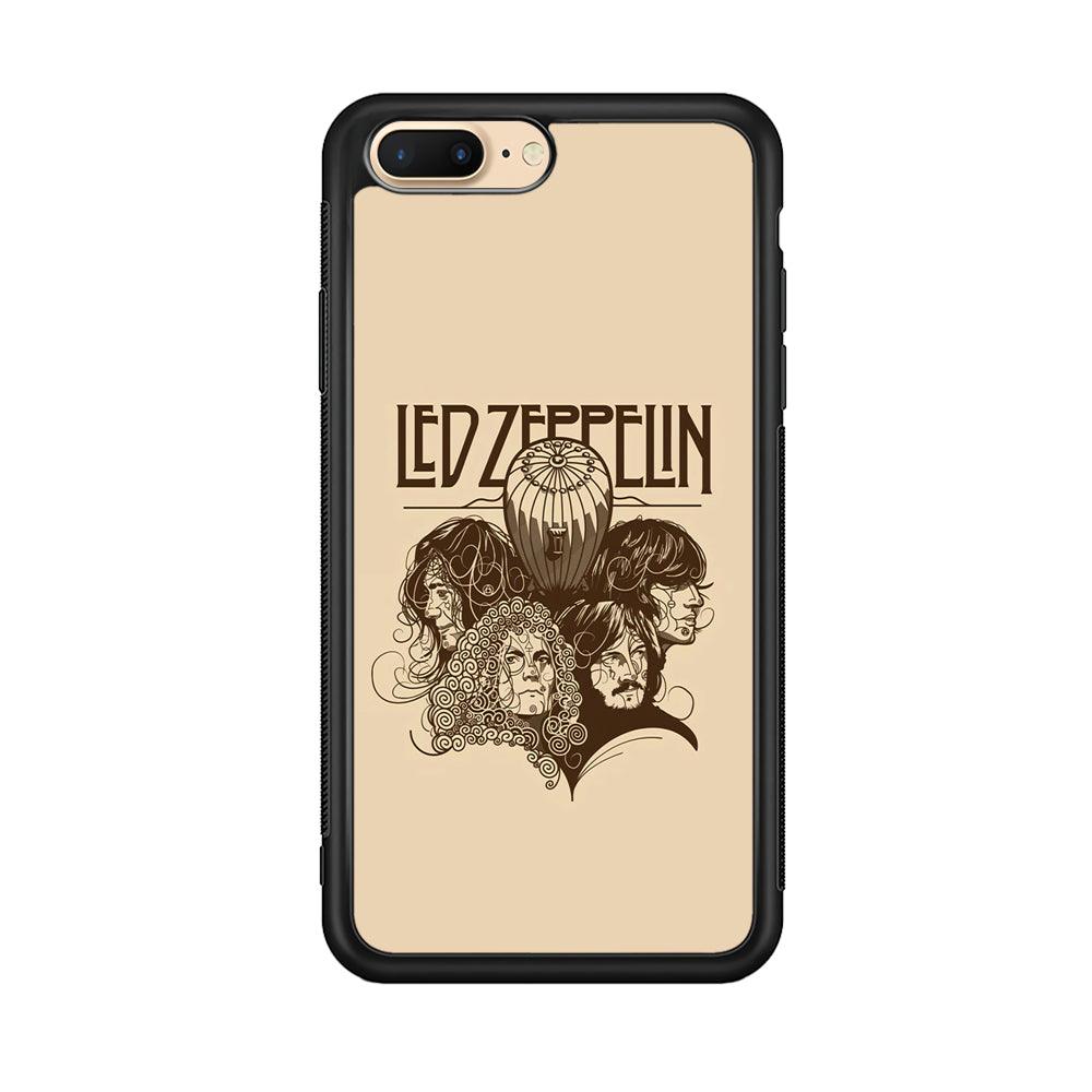 Led Zeppelin Face Art Poster iPhone 7 Plus Case-Rubber Black (2D Case)-Oxvistore