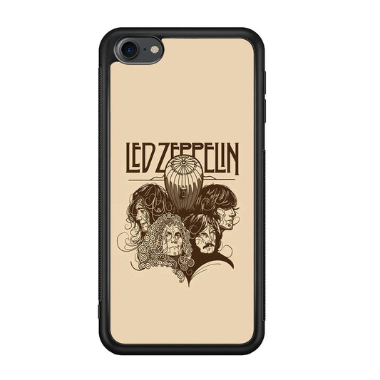 Led Zeppelin Face Art Poster iPod Touch 6 Case-Rubber Black (2D Case)-Oxvistore