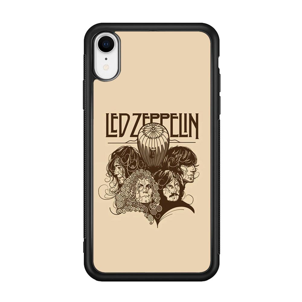 Led Zeppelin Face Art Poster iPhone XR Case-Rubber Black (2D Case)-Oxvistore