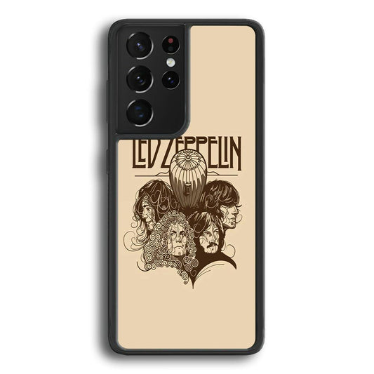 Led Zeppelin Face Art Poster Samsung Galaxy S24 Ultra Case-Rubber Black (2D Case)-Oxvistore
