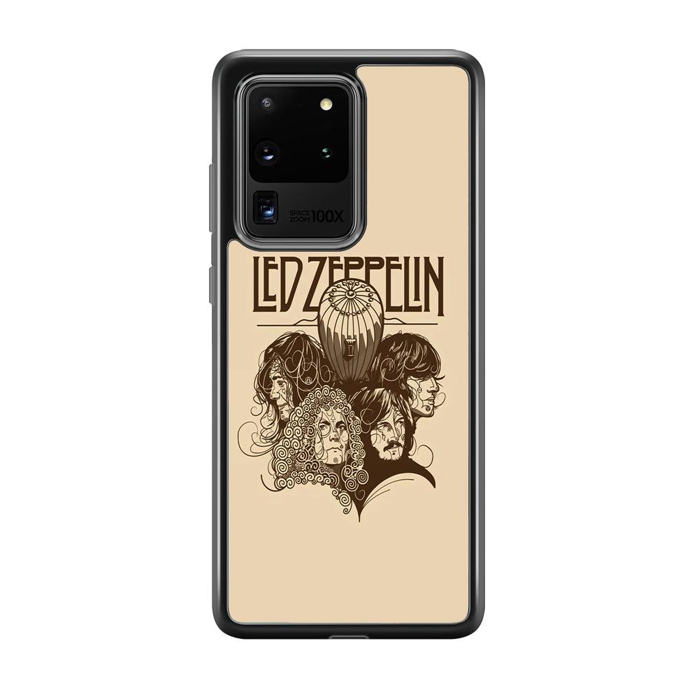 Led Zeppelin Face Art Poster Samsung Galaxy S20 Ultra Case-Rubber Black (2D Case)-Oxvistore