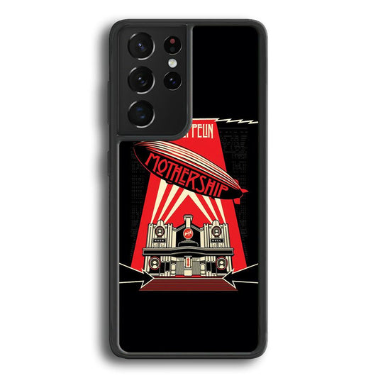 Led Zeppelin The Mothership Samsung Galaxy S21 Ultra Case-Rubber Black (2D Case)-Oxvistore
