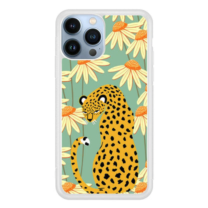 Leopard Flower Umbrella iPhone 15 Pro Case-Oxvistore