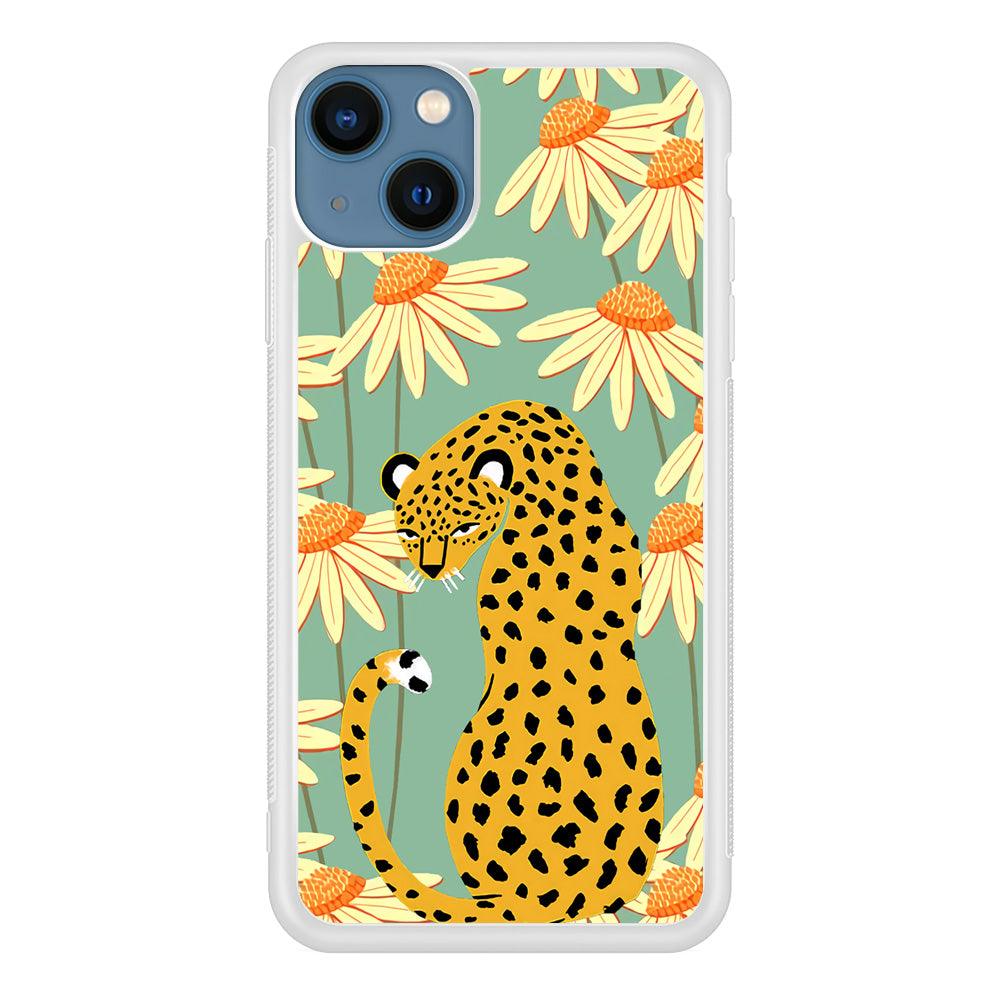 Leopard Flower Umbrella iPhone 15 Plus Case-Oxvistore