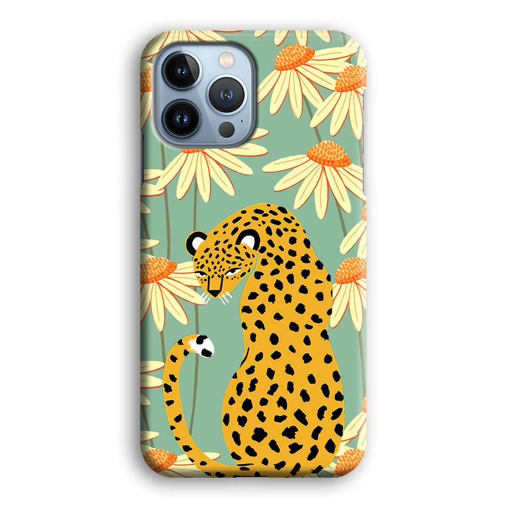 Leopard Flower Umbrella iPhone 15 Pro Case-Oxvistore