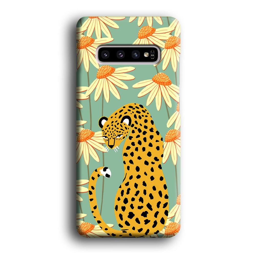 Leopard Flower Umbrella Samsung Galaxy S10 Case-Oxvistore