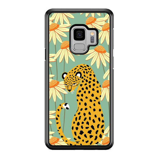 Leopard Flower Umbrella Samsung Galaxy S9 Case-Rubber Black (2D Case)-Oxvistore