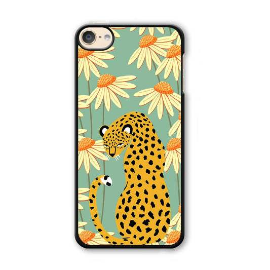Leopard Flower Umbrella iPod Touch 6 Case-Plastic Black (2D Case)-Oxvistore