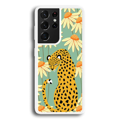 Leopard Flower Umbrella Samsung Galaxy S21 Ultra Case-Oxvistore