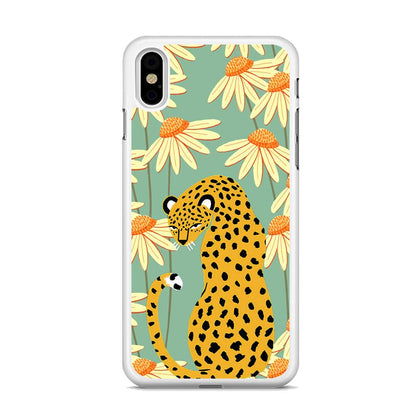 Leopard Flower Umbrella iPhone X Case-Oxvistore