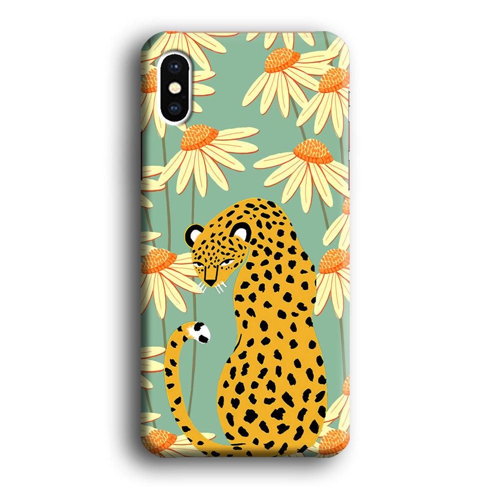 Leopard Flower Umbrella iPhone X Case-Oxvistore